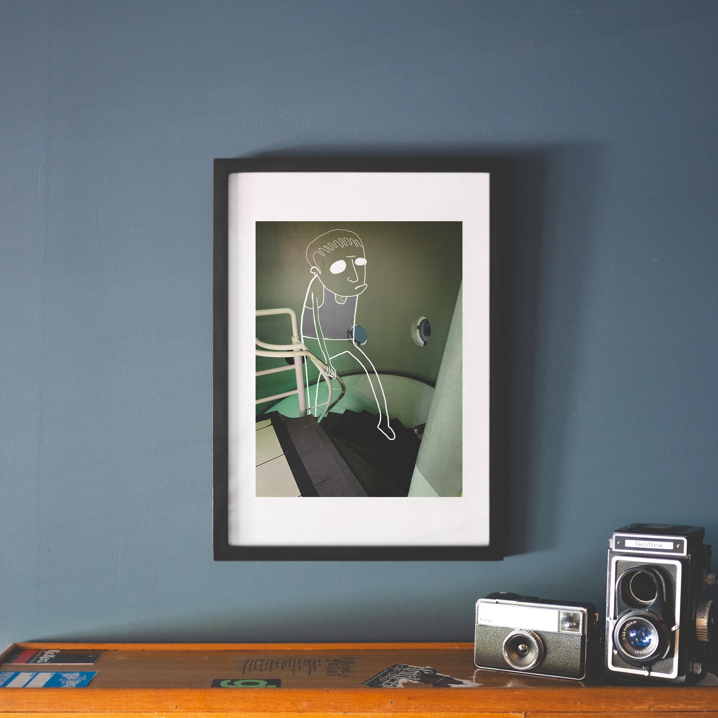 Darling Hes Coming Up The Stairs - Art Print