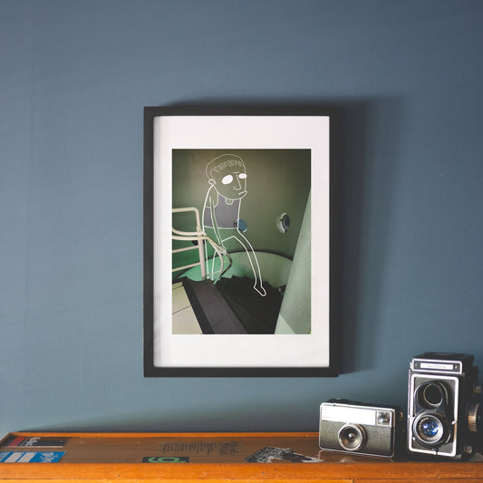 Darling Hes Coming Up The Stairs - Art Print